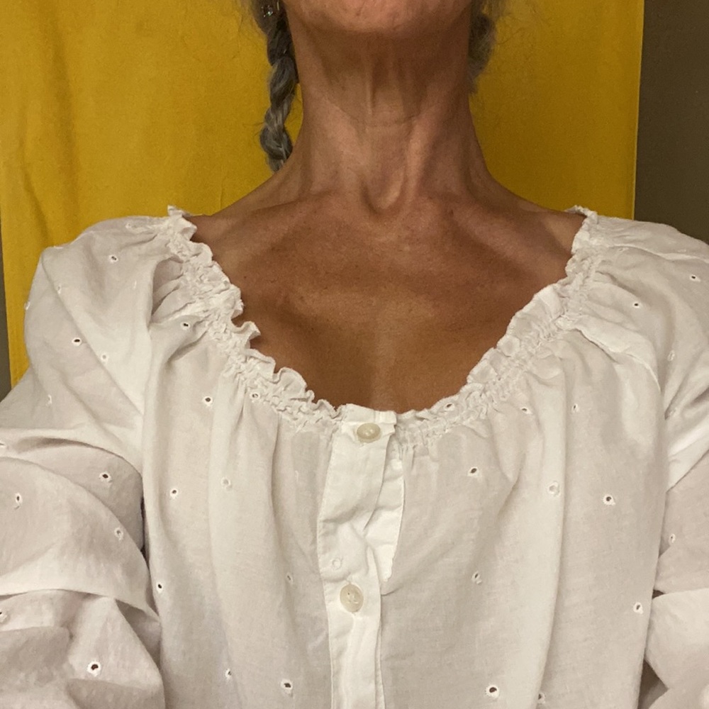 Grace Elements White Cotten Blouse - image 6